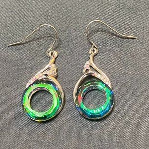 Rainbow Open Back Dangle Earrings